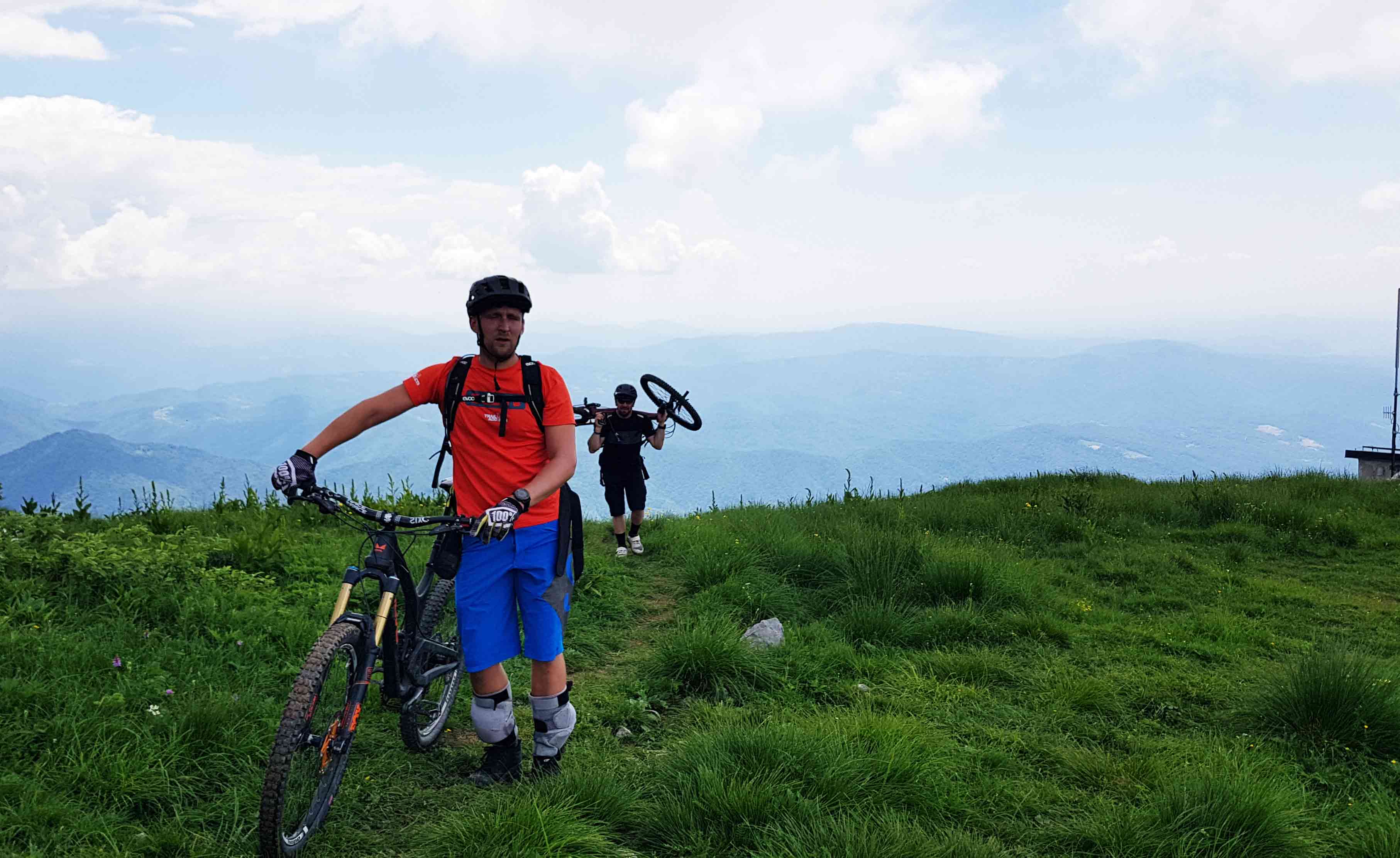 hiking op with the bike in slovenia